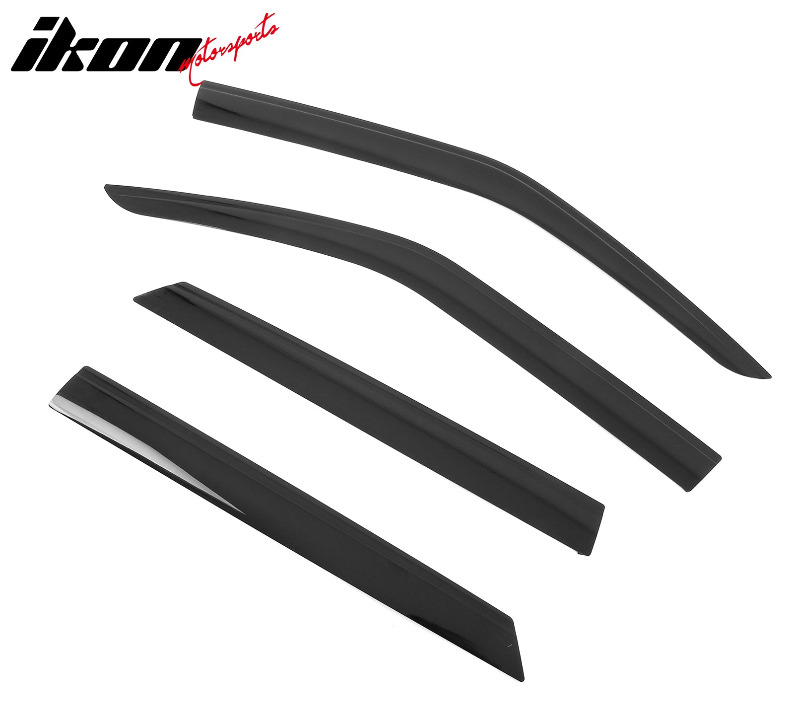 IKON MOTORSPORTS Tape on Low Profile Window Visors, Compatible with 2019-2025 Chevrolet Blazer, Acrylic Smoke/Tinted Rain Guards, Side Window Wind Deflectors 4PCS