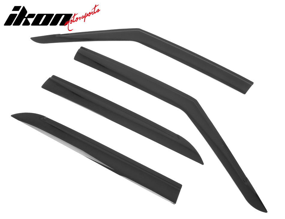 IKON MOTORSPORTS Tape on Low Profile Window Visors, Compatible with 2021-2025 Chevrolet Trailblazer, Acrylic Smoke/Tinted Rain Guards, Side Window Wind Deflectors 4PCS