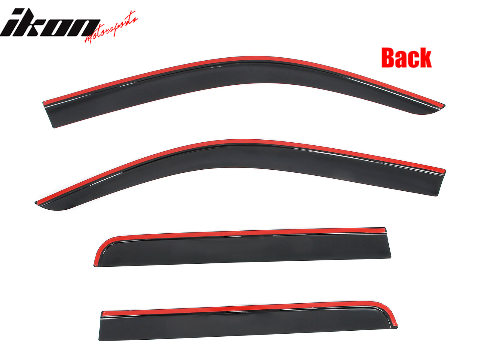 Fits 22-25 Ford Maverick Low Profile Style Tape-On Window Visors Rain Deflectors