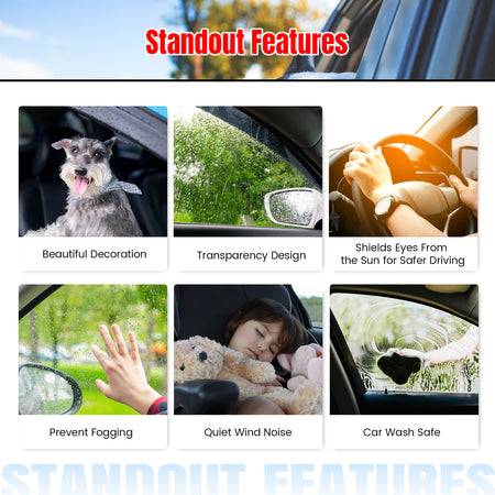 Fits 21-24 Toyota Venza Low Profile Style Tape-On Window Visors Rain Deflectors