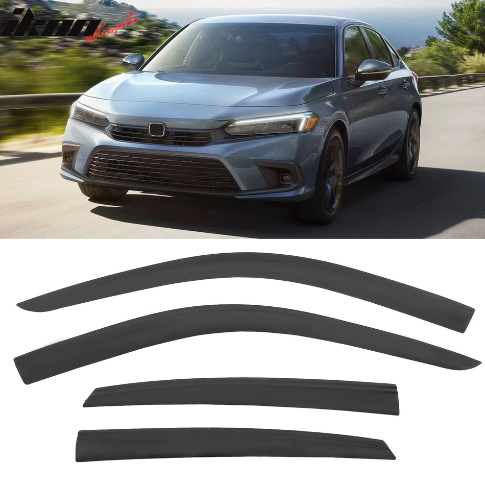 2022-2026 Honda Civic Sedan Low Profile Style Tape-On Window Visors
