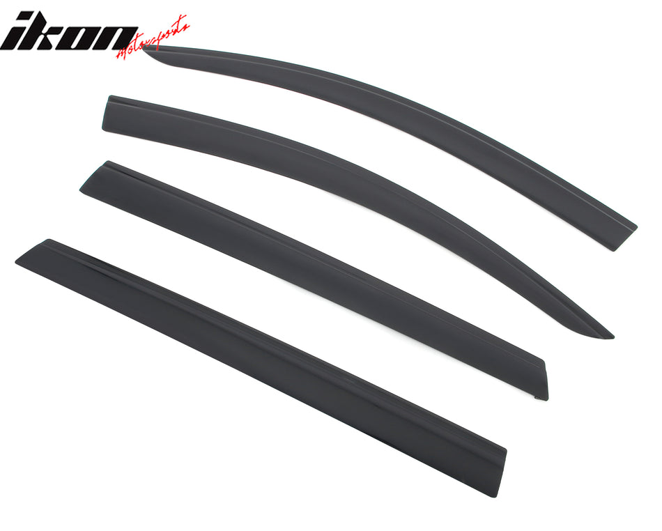 IKON MOTORSPORTS Tape on Low Profile Window Visors, Compatible with 2019-2023 Hyundai Santa Fe, Acrylic Smoke/Tinted Rain Guards, Side Window Wind Deflectors 4PCS