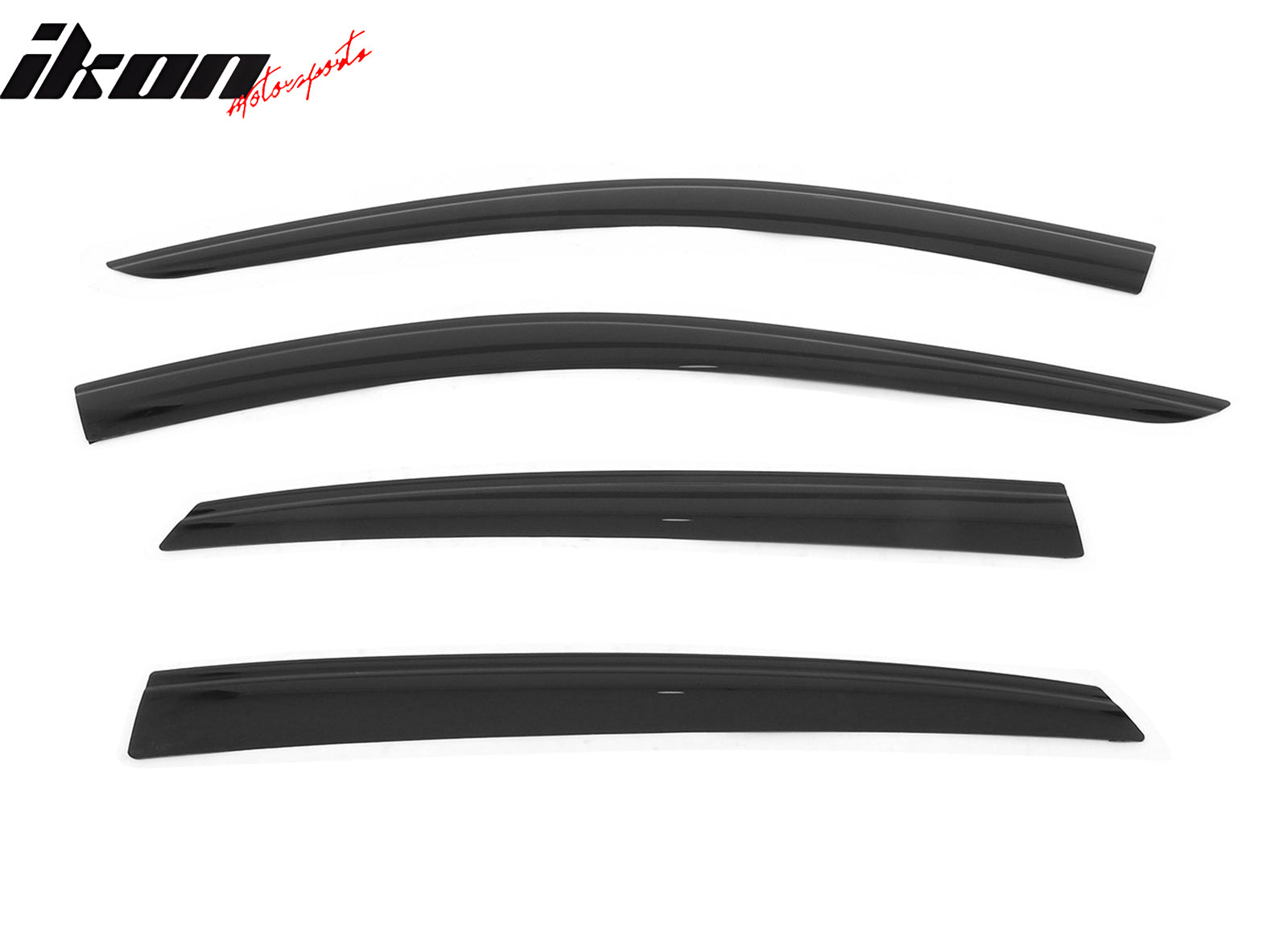 IKON MOTORSPORTS Tape on Low Profile Window Visors, Compatible with 2022-2025 Infiniti QX55, Acrylic Smoke/Tinted Rain Guards, Side Window Wind Deflectors 4PCS