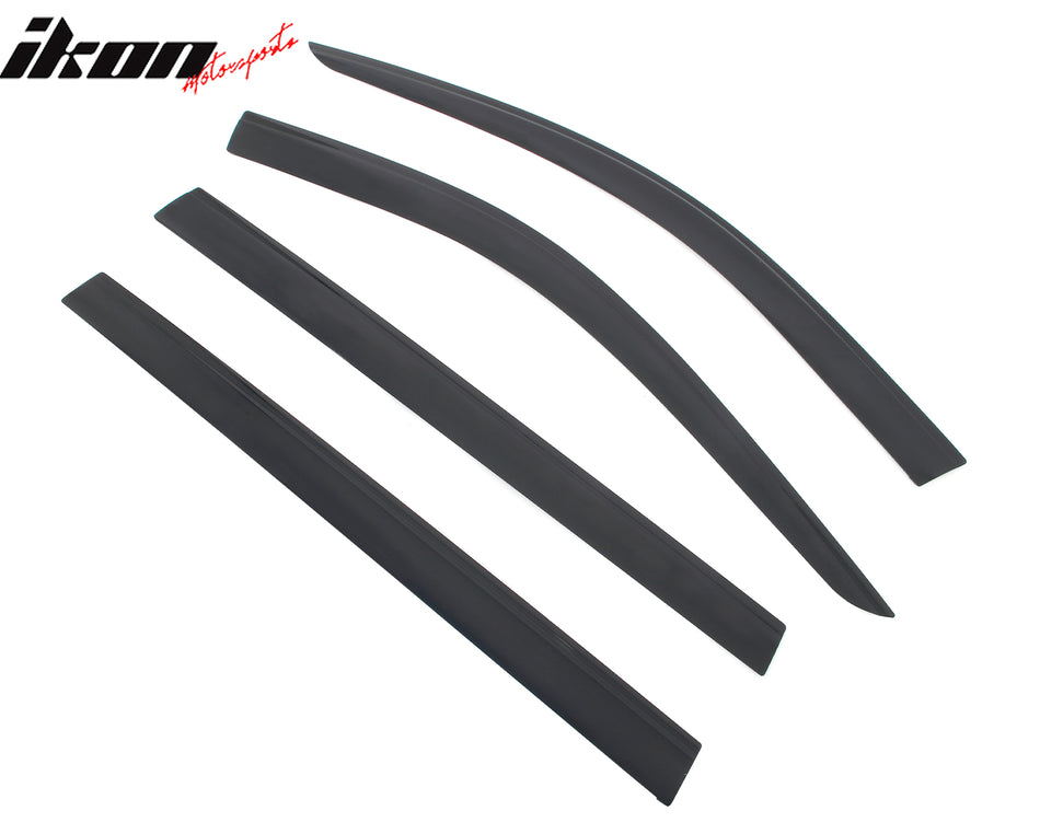 IKON MOTORSPORTS Tape on Low Profile Window Visors, Compatible with 2021-2025 Jeep Grand Cherokee L, Acrylic Smoke/Tinted Rain Guards, Side Window Wind Deflectors 4PCS