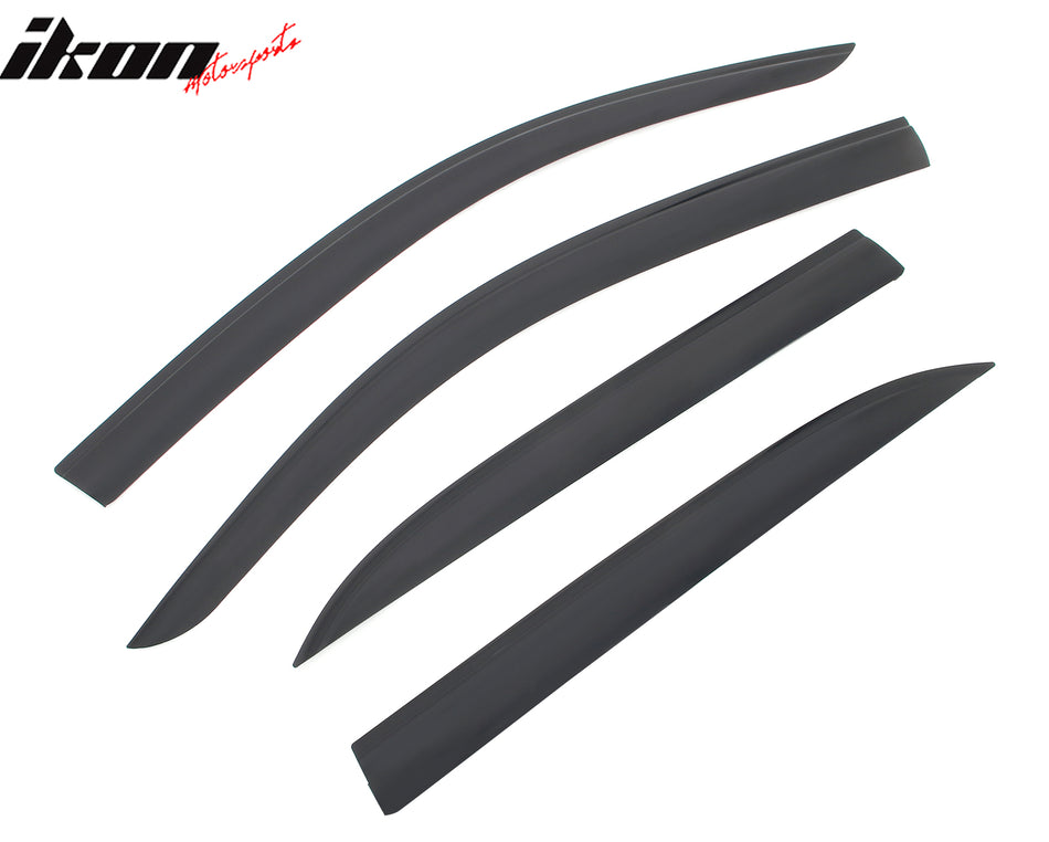 IKON MOTORSPORTS Tape on Low Profile Window Visors, Compatible with 2020-2025 Benz W167 GLE-Class SUV (Not Fit Coupe Models), Acrylic Smoke/Tinted Rain Guards, Side Window Wind Deflectors 4PCS