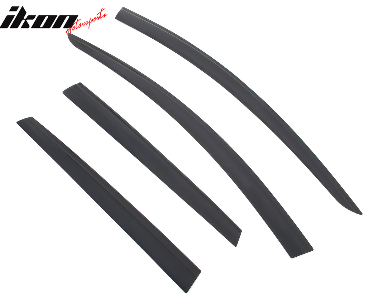 IKON MOTORSPORTS Tape on Low Profile Window Visors, Compatible with 2015-2024 Nissan Murano, Acrylic Smoke/Tinted Rain Guards, Side Window Wind Deflectors 4PCS