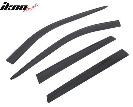IKON MOTORSPORTS Tape on Low Profile Window Visors, Compatible with 2021-2025 Nissan Rogue, Acrylic Smoke/Tinted Rain Guards, Side Window Wind Deflectors 4PCS