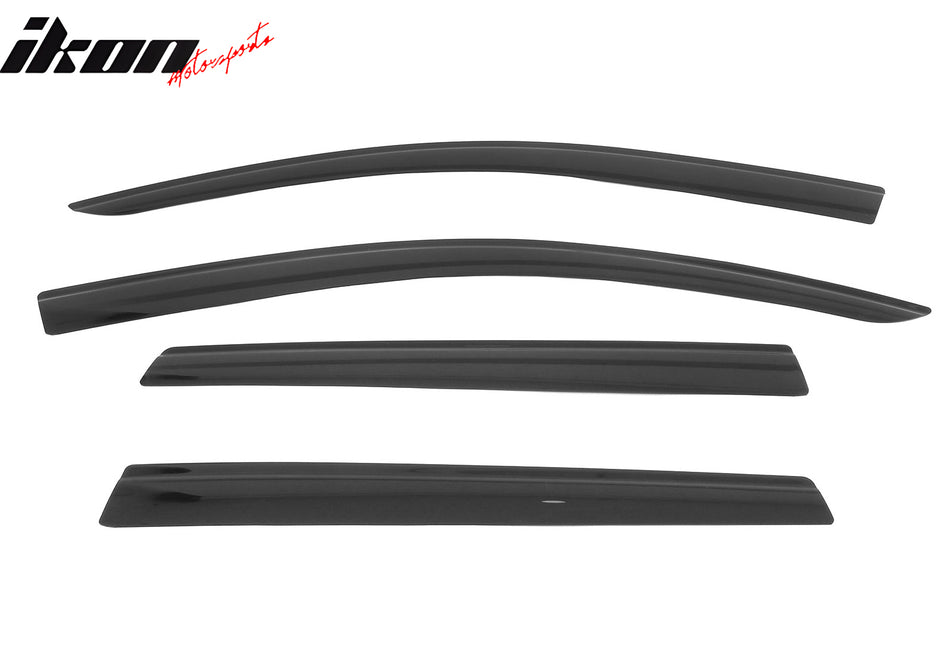 IKON MOTORSPORTS Tape on Low Profile Window Visors Compatible with 2022-2025 Toyota Corolla Cross, Acrylic Smoke/Tinted Rain Guards, Side Window Wind Deflectors 4PCS