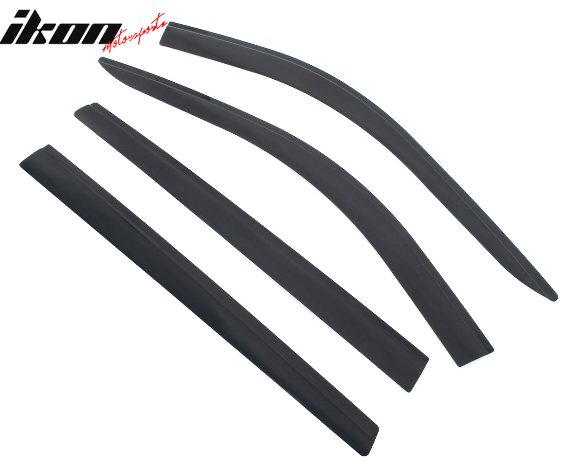IKON MOTORSPORTS Tape on Low Profile Window Visors, Compatible with 2020-2025 Toyota Highlander, Acrylic Smoke/Tinted Rain Guards, Side Window Wind Deflectors 4PCS