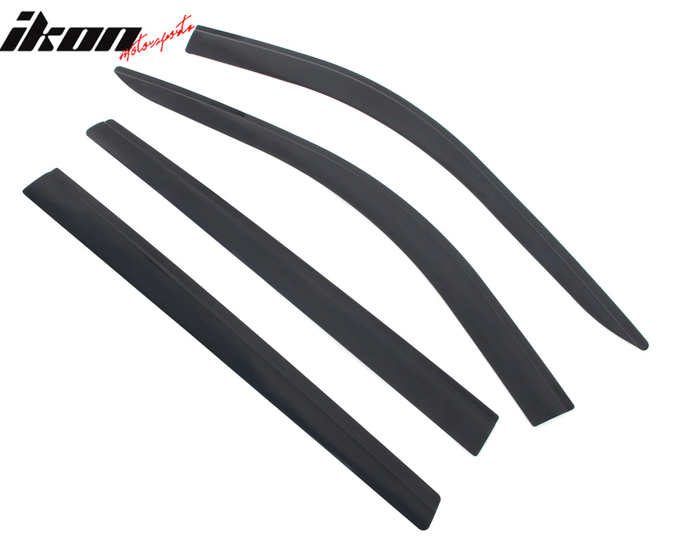 IKON MOTORSPORTS Tape on Low Profile Window Visors, Compatible with 2020-2025 Toyota Highlander, Acrylic Smoke/Tinted Rain Guards, Side Window Wind Deflectors 4PCS