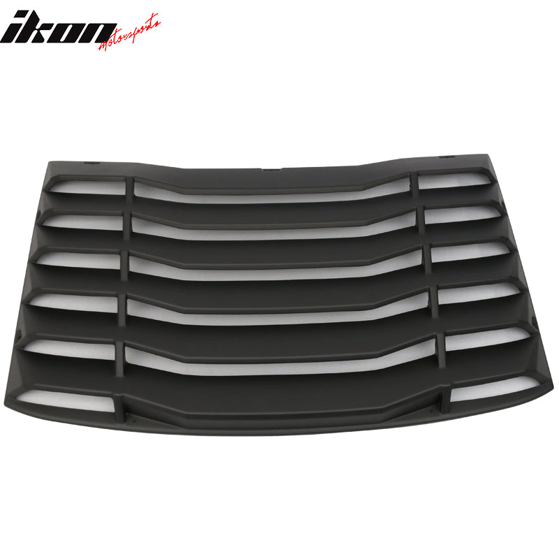 IKON MOTORSPORTS, Window Louver Compatible With 2016-2024 Chevy Camaro, Rear + Side Window Louvers + GT Trunk Spoiler Wing - ABS