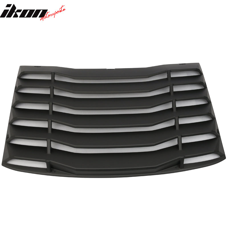 IKON MOTORSPORTS, Window Louver Compatible With 2016-2023 Chevy Camaro, Rear + Side Window Louvers + GT Trunk Spoiler Wing - ABS