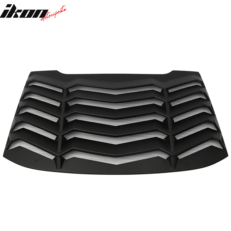 Windshield Louver Compatible with 2016-2019 Chevy Cruze, Rear Window Louvers Cover Sun Shade Unpainted Black ABS by IKON MOTORSPORTS, 2017 2018