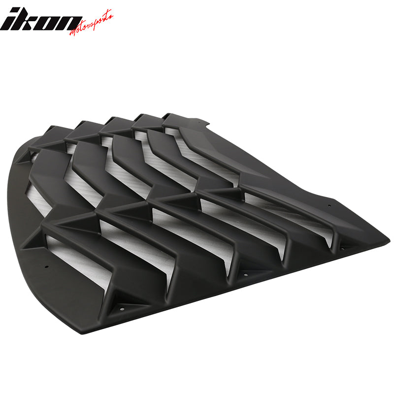 Fits 16-19 Chevy Cruze Rear Window Louvers Cover Sun Shade Unpainted Black ABS