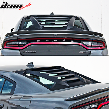 Fits 11-23 Dodge Charger V2 Style Rear Window Louver with Side Quarter Scoop
