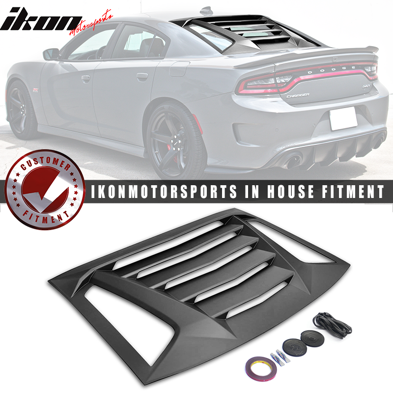 Fits 11-23 Dodge Charger V2 Style Rear Window Louver with Side Quarter Scoop