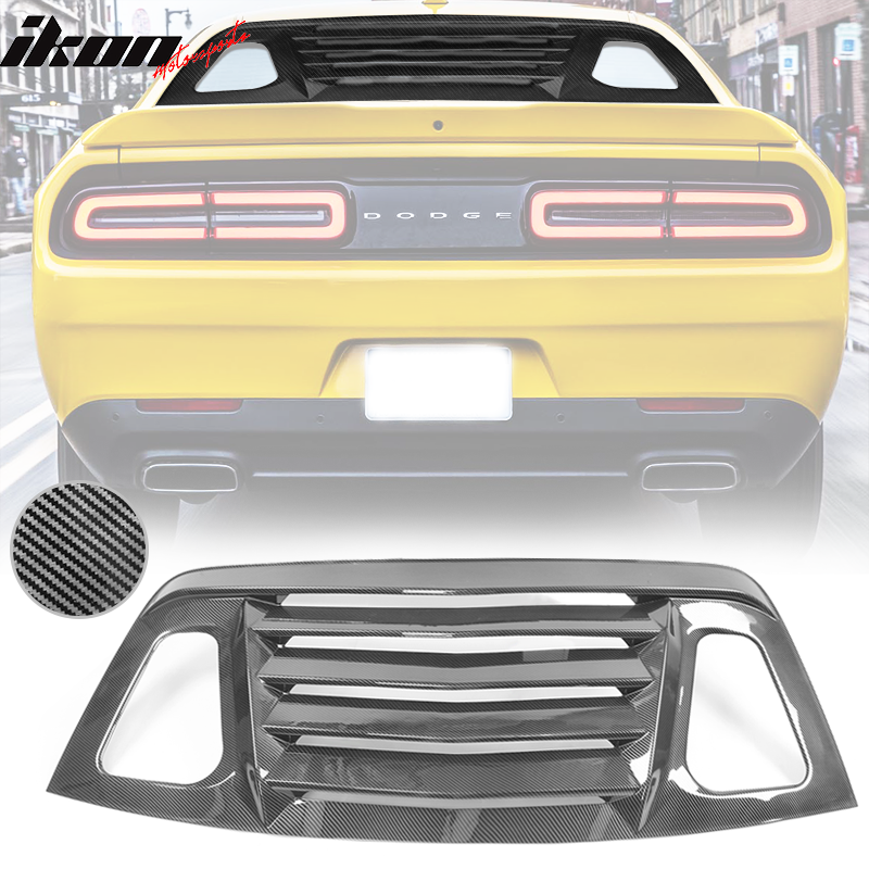 Fits 08-23 Challenger V2 Window Louver Gloss Black / Carbon Fiber Print / Black