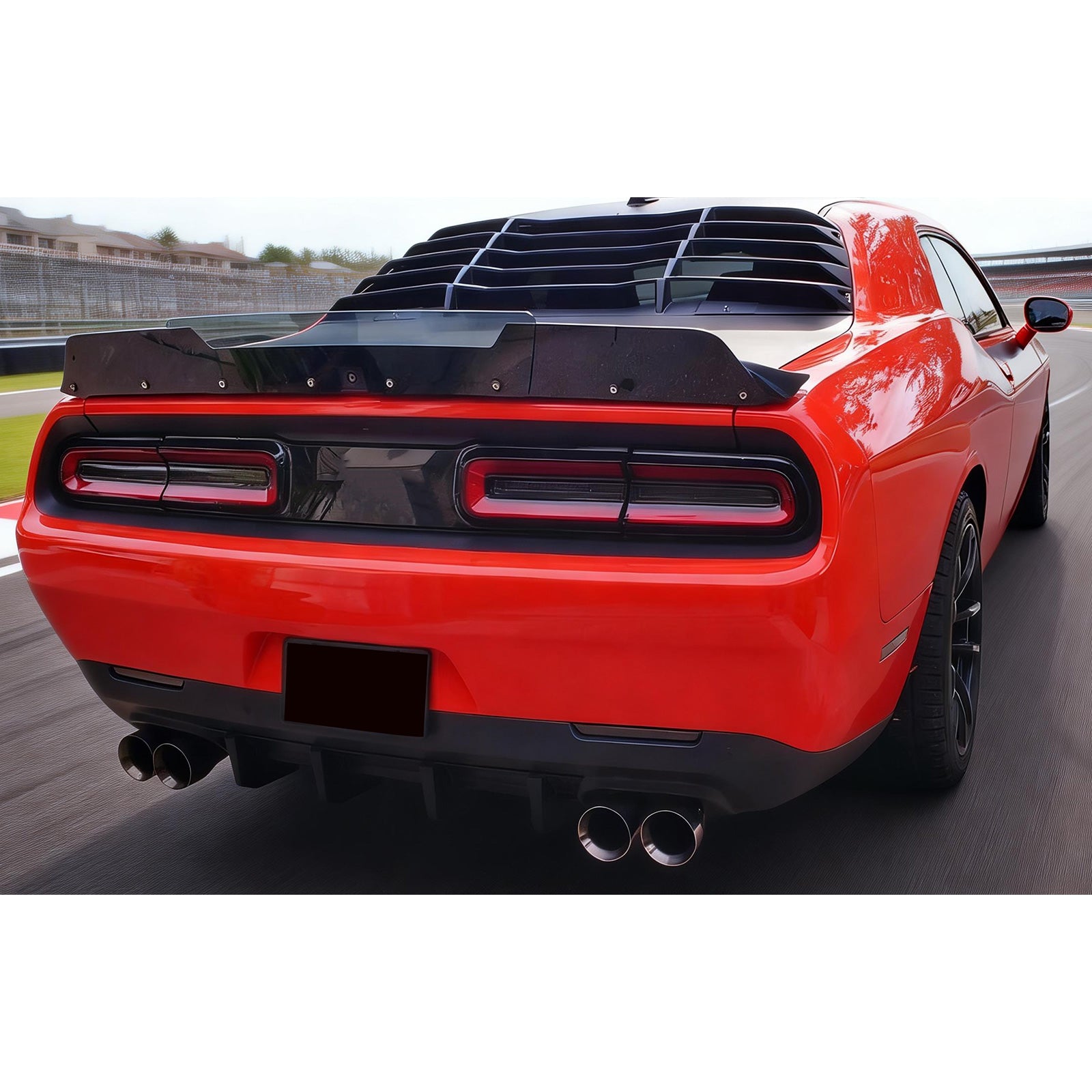 Fits 08-23 Dodge Challenger Rear Window Louver Sun Rain Shade Cover Gloss Black