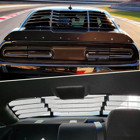 Fits 08-23 Dodge Challenger Rear Window Louver Sun Rain Shade Cover Gloss Black