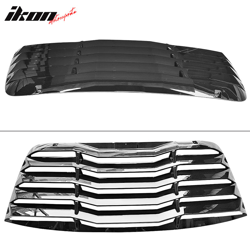 Fits 08-22 Dodge Challenger Rear Window Louver Sun Rain Shade Cover Gloss Black