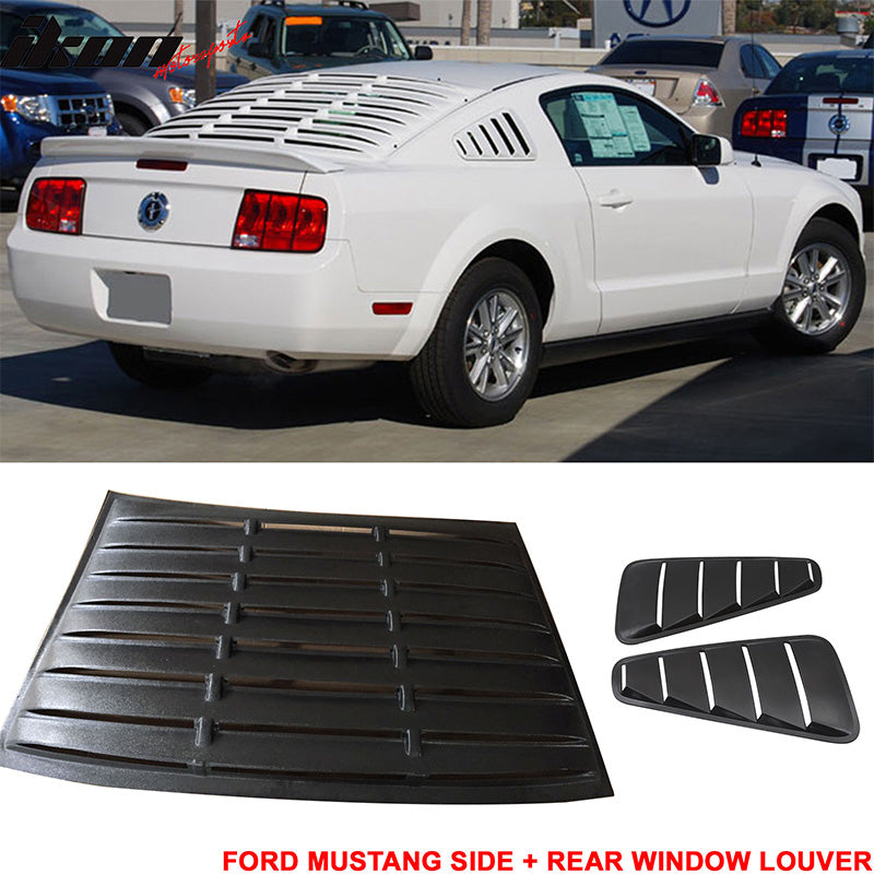 2005-2009 Ford Mustang 5 Vents Quarter Rear Side Window Louver ABS