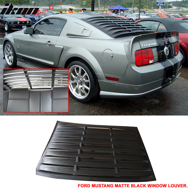 Fits 05-09 Ford Mustang Rear + Side 5 Vents Window Louver Quarter Unpainted ABS