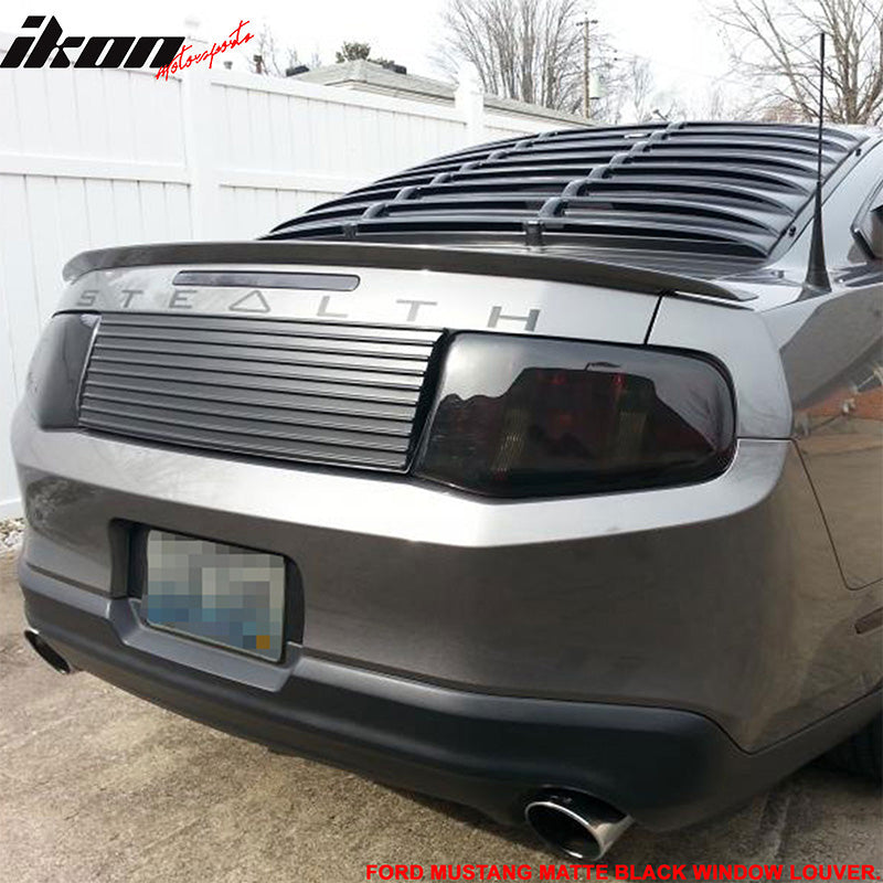 Fits 10-14 Ford Mustang V6 Quarter ABS Rear + Side 5 Vents PP Window Louver