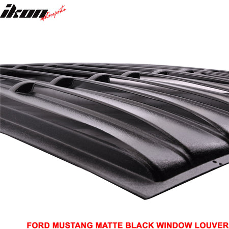 Fits 10-14 Ford Mustang Rear Window Louver Matte + Trunk Spoiler Gloss Black