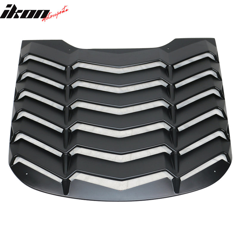 Fits 15-24 Ford Mustang Coupe IKON Style Rear Window Louver Sun Shade Cover ABS