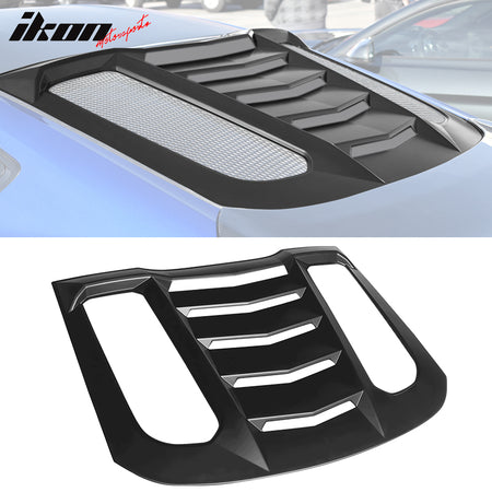 Window Louvers Compatible With 2015-2022 Ford Mustang, IKON V2 Style ABS Plastic Rear Window Louver Visors Guards By IKON MOTORSPORTS