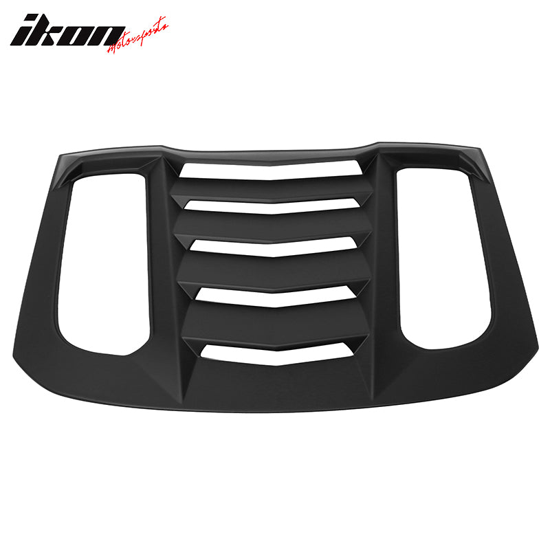 Window Louvers Compatible With 2015-2022 Ford Mustang, IKON V2 Style ABS Plastic Rear Window Louver Visors Guards By IKON MOTORSPORTS