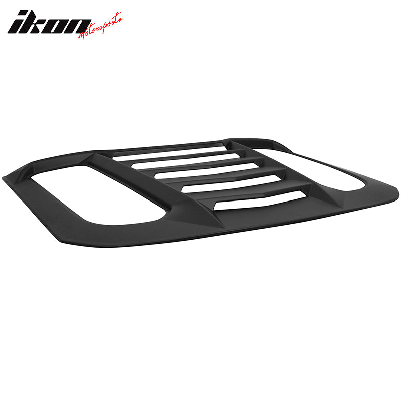 Fits 15-23 Ford Mustang IKON V2 Style Rear Side Window Louver - Matte Black