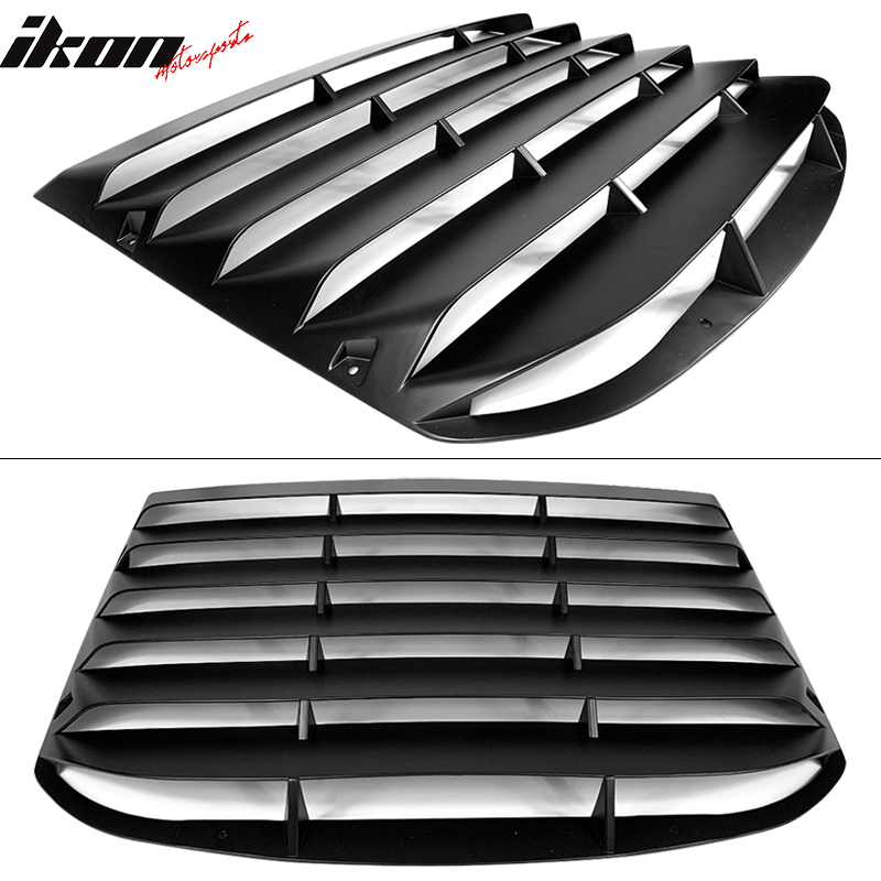 Fits 15-23 Ford Mustang IKON Style Rear Side Window Louver - Unpainted