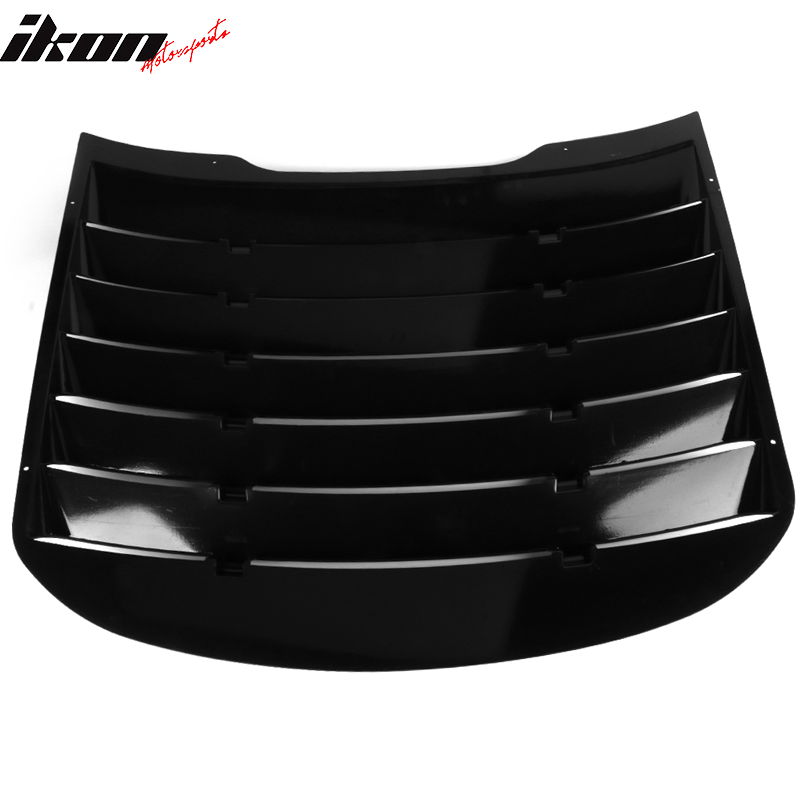 Fits 15-23 Ford Mustang Rear Window Louver ABS Vintage Style Matte Black
