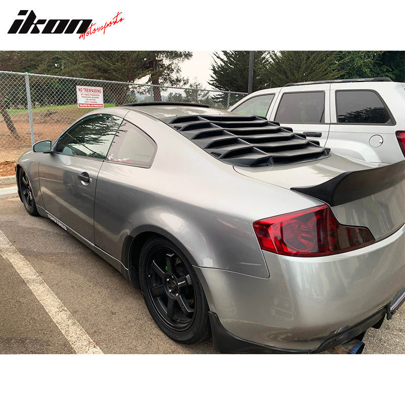 Rear Window Louver Compatible With 03-07 Infiniti G35 Coupe Unpainted ABS Plastic by IKON MOTORSPORTS