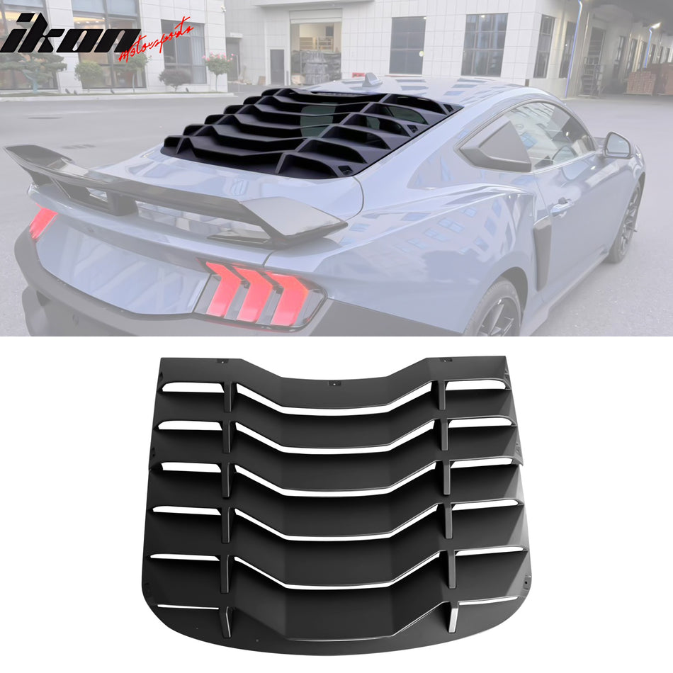 2024-2025 Ford Mustang 2DR IKON Matte Black Rear Window Louvers ABS