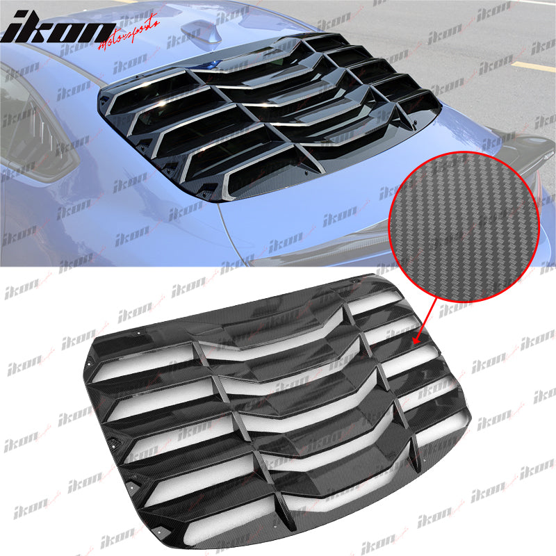IKON MOTORSPORTS Rear Window Louver Compatible with 2022-2024 Subaru BRZ & Toyota GR86, IKON Style ABS Plastic Windshield Sun Shade Cover Vent 2PCS