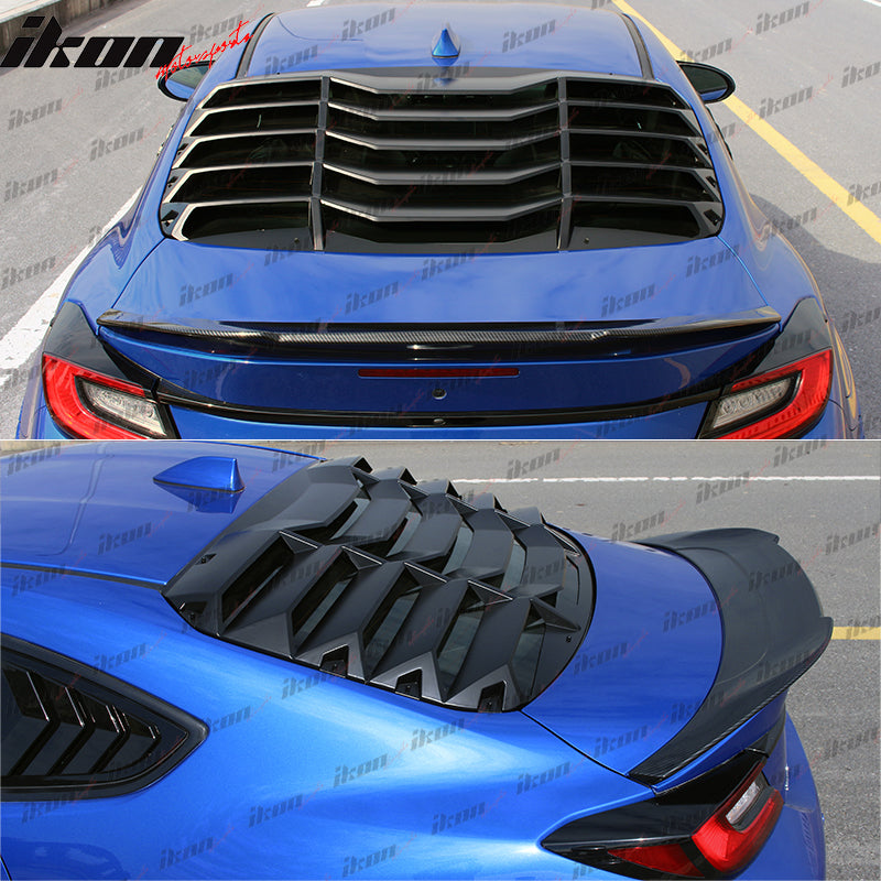 Ikon Motorsports Rear Window Louver Compatible With 2022 2024 Subaru Brz And Toyota Gr86 Ikon