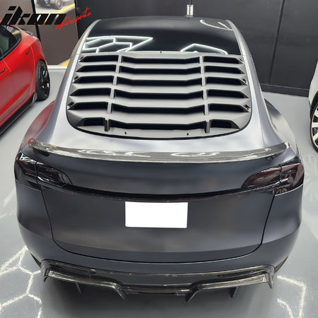 Fits 20-24 Tesla Model Y Rear Window Louver Sun Shade Cover Vent Matte Black 2PC