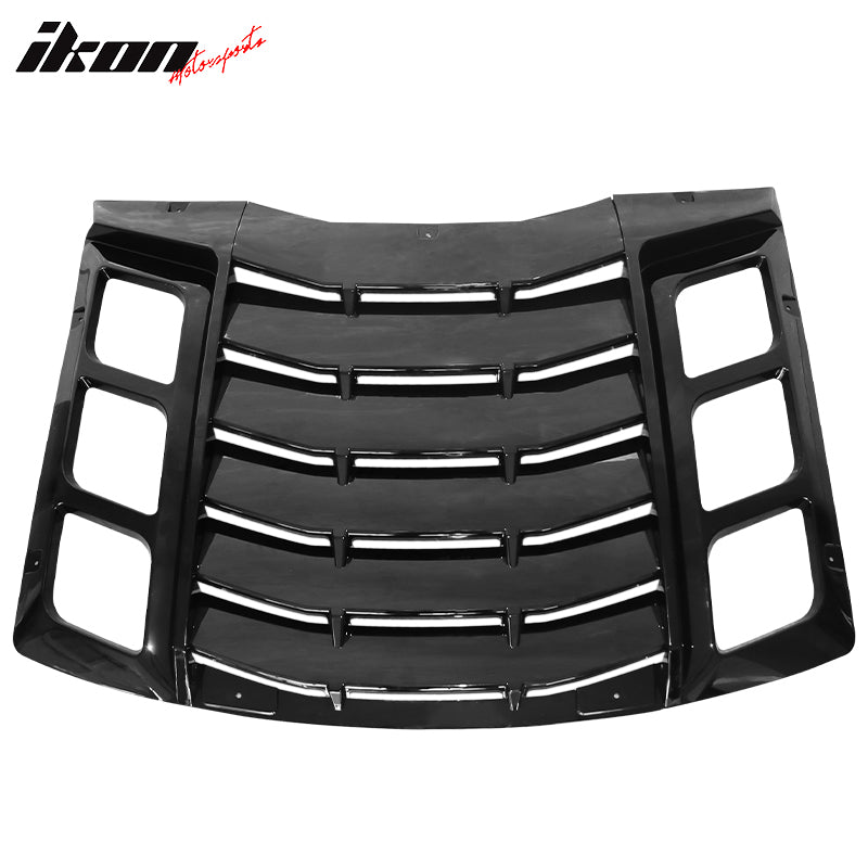 IKON MOTORSPORTS, Rear Window Louver Compatible With 2011-2023 Dodge Charger, IKON Style Rear Vent Cover Windshield 3PCS, 2012 2013 2014 2015 2016 2017