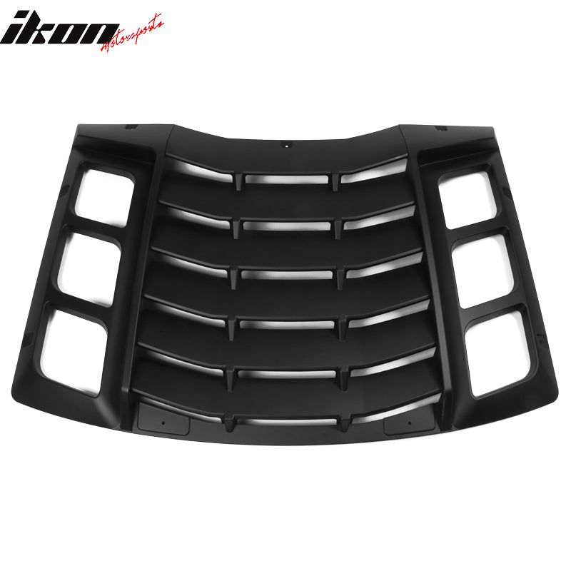 IKON MOTORSPORTS, Rear Window Louver Compatible With 2011-2023 Dodge Charger, IKON Style Rear Vent Cover Windshield 3PCS, 2012 2013 2014 2015 2016 2017