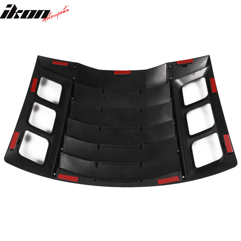 IKON MOTORSPORTS, Rear Window Louver Compatible With 2011-2023 Dodge Charger, IKON Style Rear Vent Cover Windshield 3PCS, 2012 2013 2014 2015 2016 2017