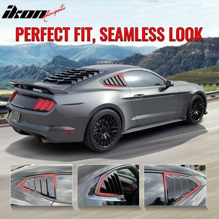 Fits 21-24 Ford Mustang Mach-E 2PC Side Window Louver 3 Vents Cover Unpainted PC