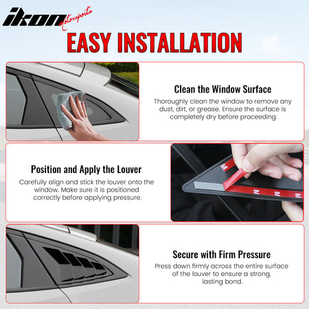 Fits 22-26 Toyota GR86/Subaru BRZ Coupe IKON 2PCS Side Window Louver Scoop PC