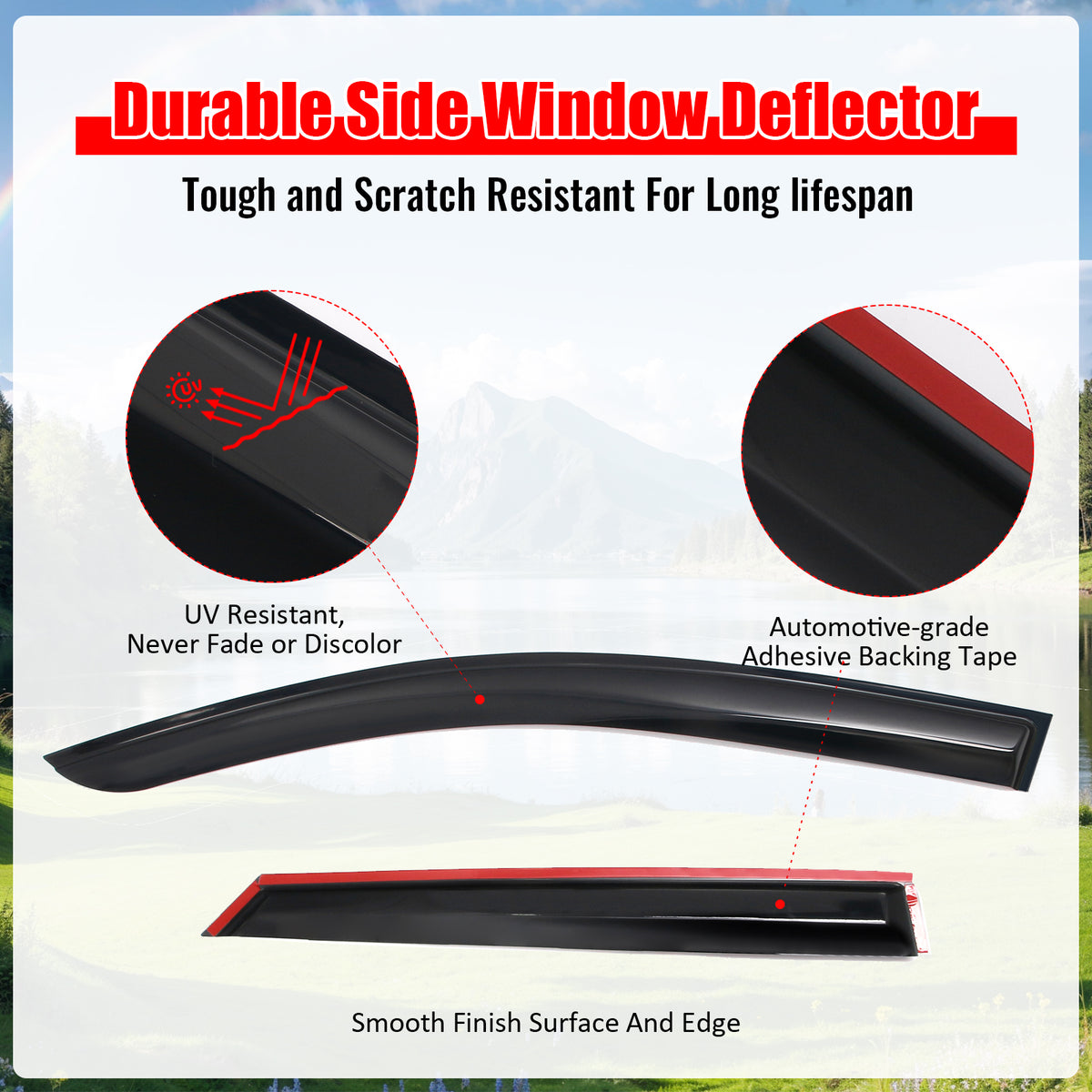 Fits 24-26 Chevrolet Blazer EV Mugen Style Window Visors Rain Guard Acrylic 4PCS