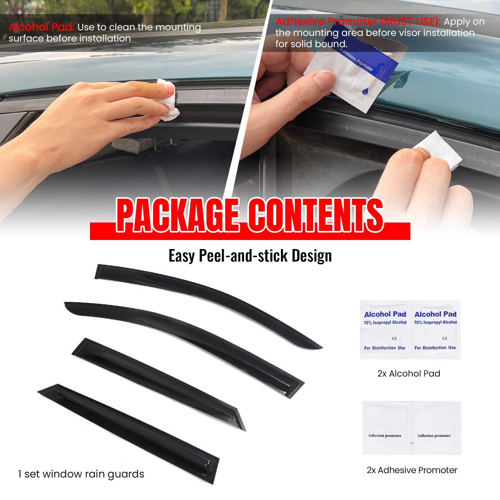 Fits 24-26 Chevrolet Blazer EV Mugen Style Window Visors Rain Guard Acrylic 4PCS