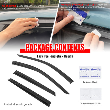 Fits 24-26 Chevy Trax 4PCS Mugen Style Window Visor Rain Deflector Smoke Acrylic