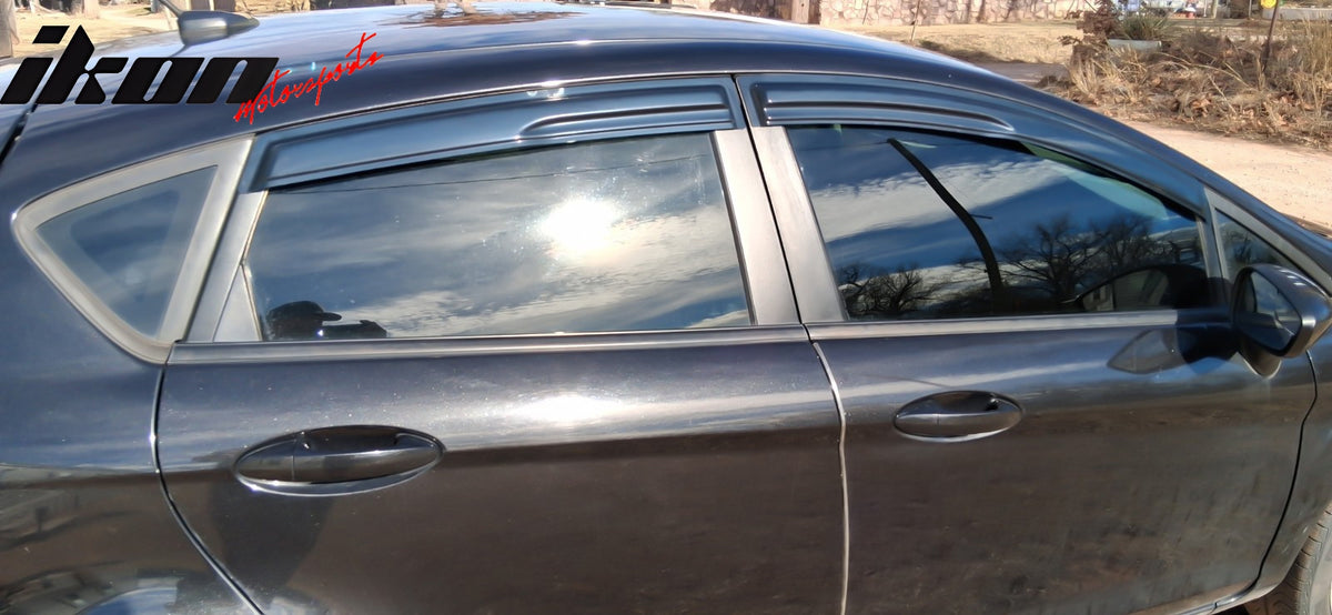Fits 11-19 Fiesta Hatchback Mugen Style Acrylic Window Visors 4Pc Set