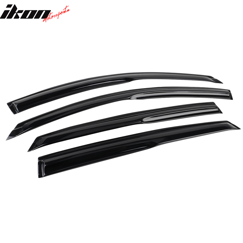 IKON MOTORSPORTS, Window Visor Compatible with 2018-2022 Honda Accord Sedan, Air Deflector Sun Rain Guard 4pc