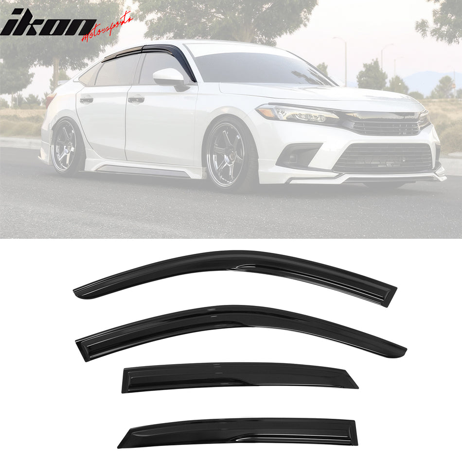 2022-2026 Honda Civic Hatchback Window Visors Mugen Style Rain Guard